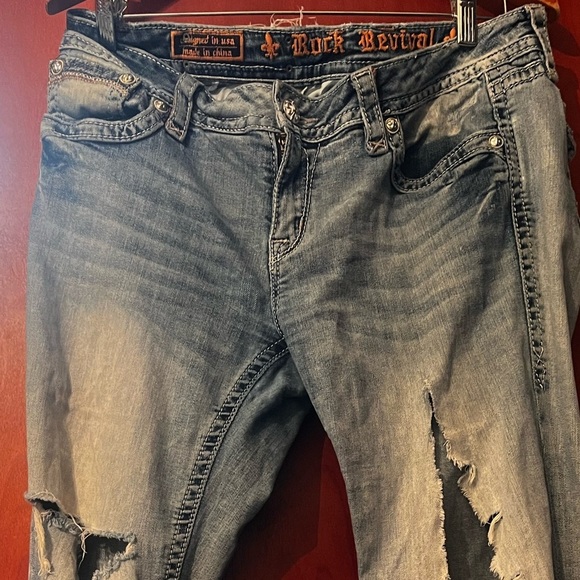 Y2K Rock Revival Essie Rhinestone Embellished Low Rise Flare Leg Jeans Sz 31 - Picture 6 of 12